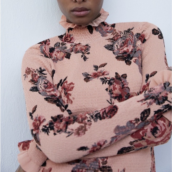 ZARA FLORAL KNIT SWEATER - Picture 4 of 11